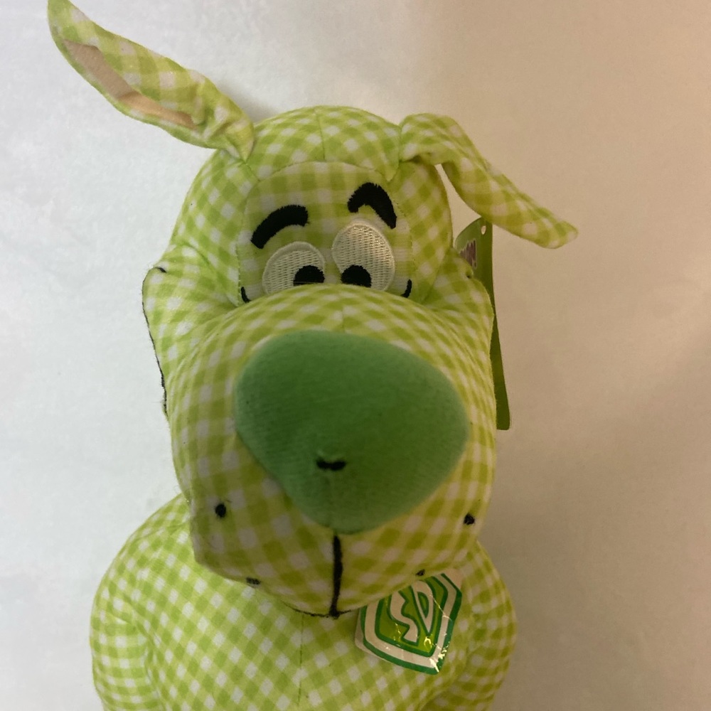 Scooby Doo Plush Toy Factory Green Plaid Checkered Stuffed Toy Hanna Barbera - Picture 2 of 8